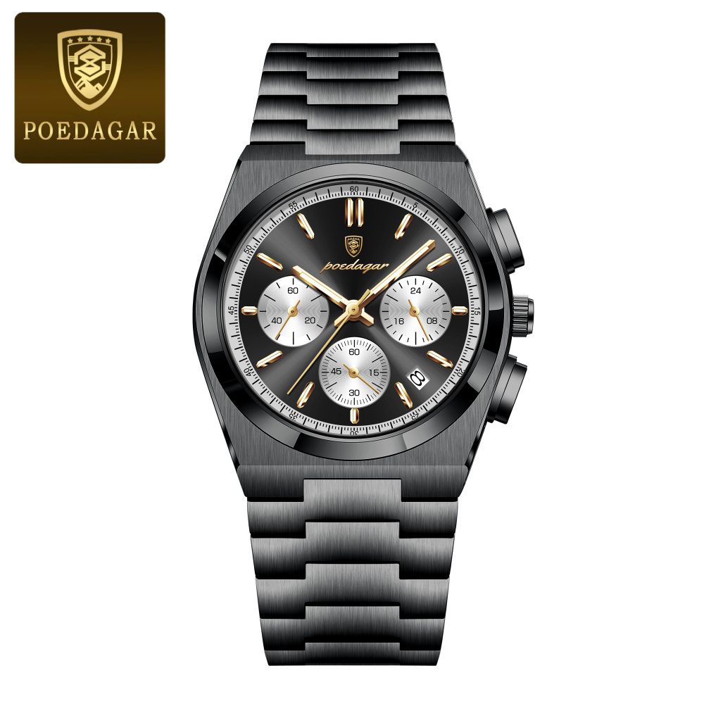 Reloj Poedagar Cronógrafo Negro