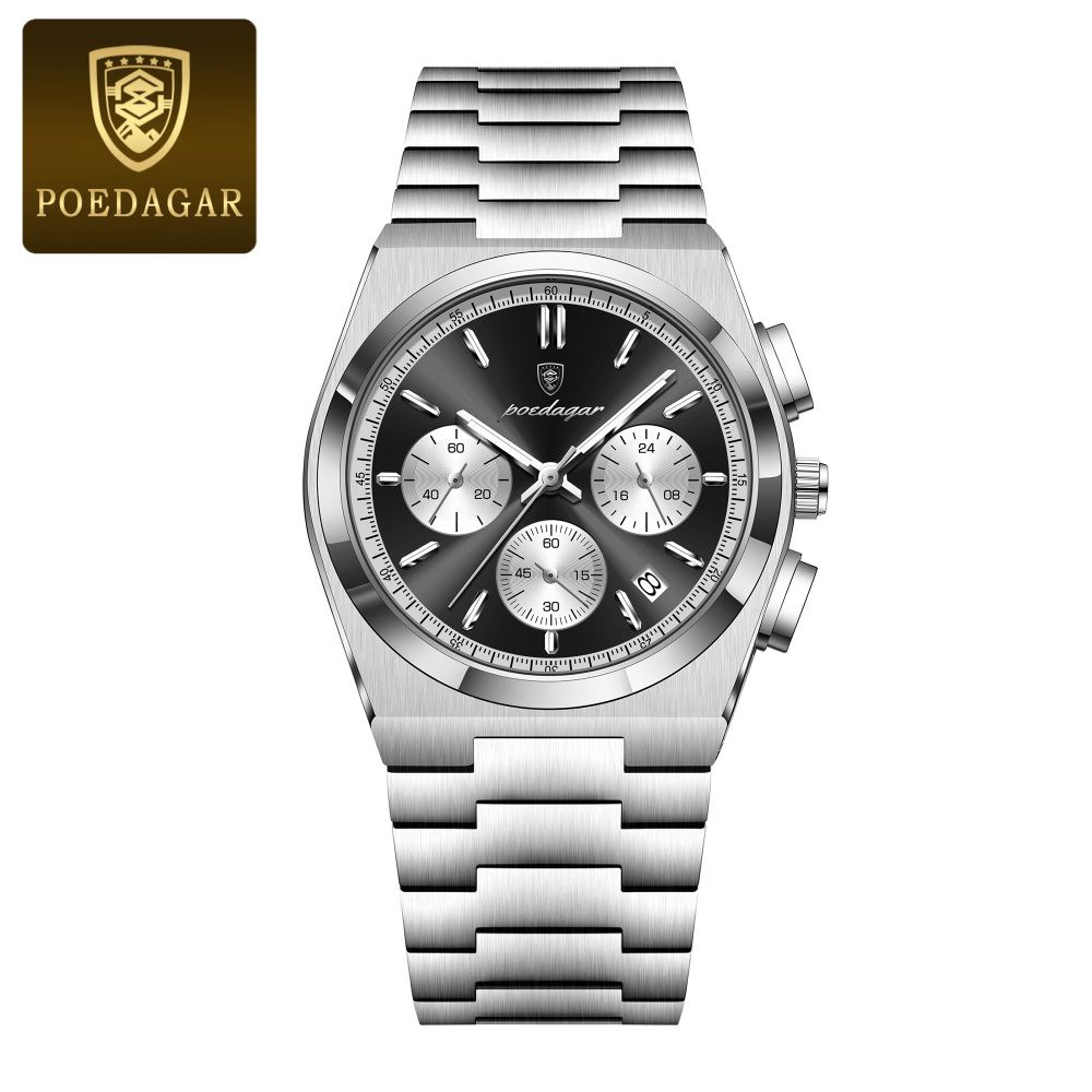 Reloj Poedagar Cronógrafo Negro